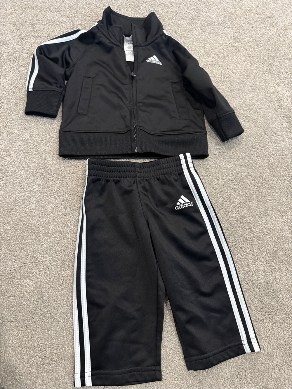 adidas Black and White Kids Track Set Sweatpants